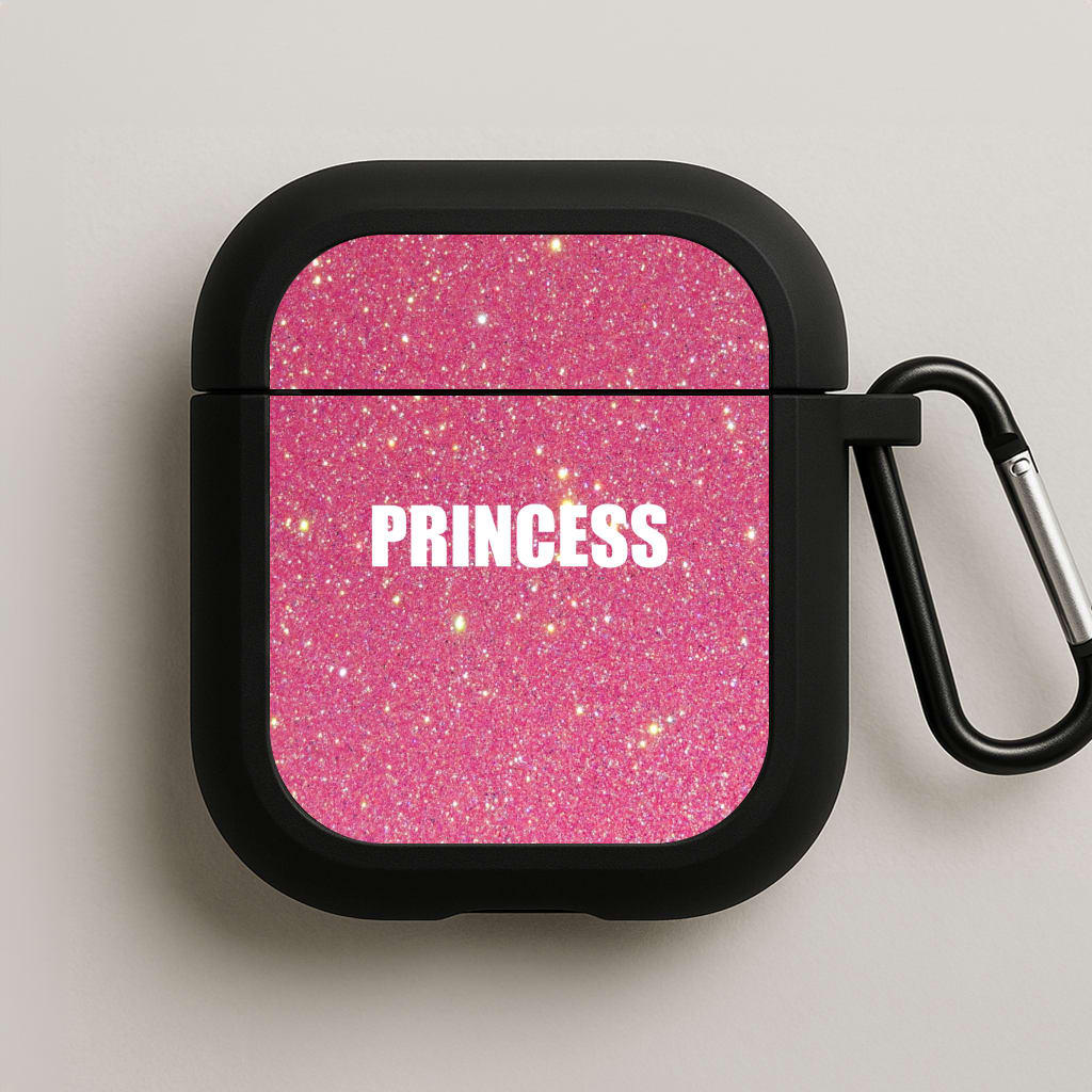 Glittery Pink Princess AirPods Case