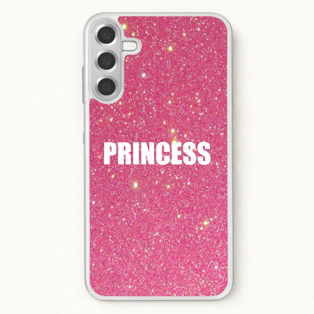 Glittery Pink Princess Phone Case for Galaxy A57