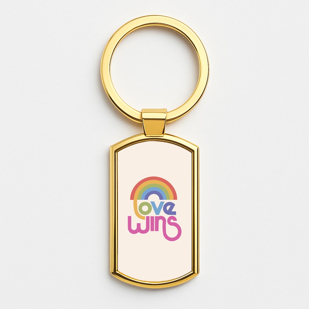Love Wins - Pride Gold Keyring