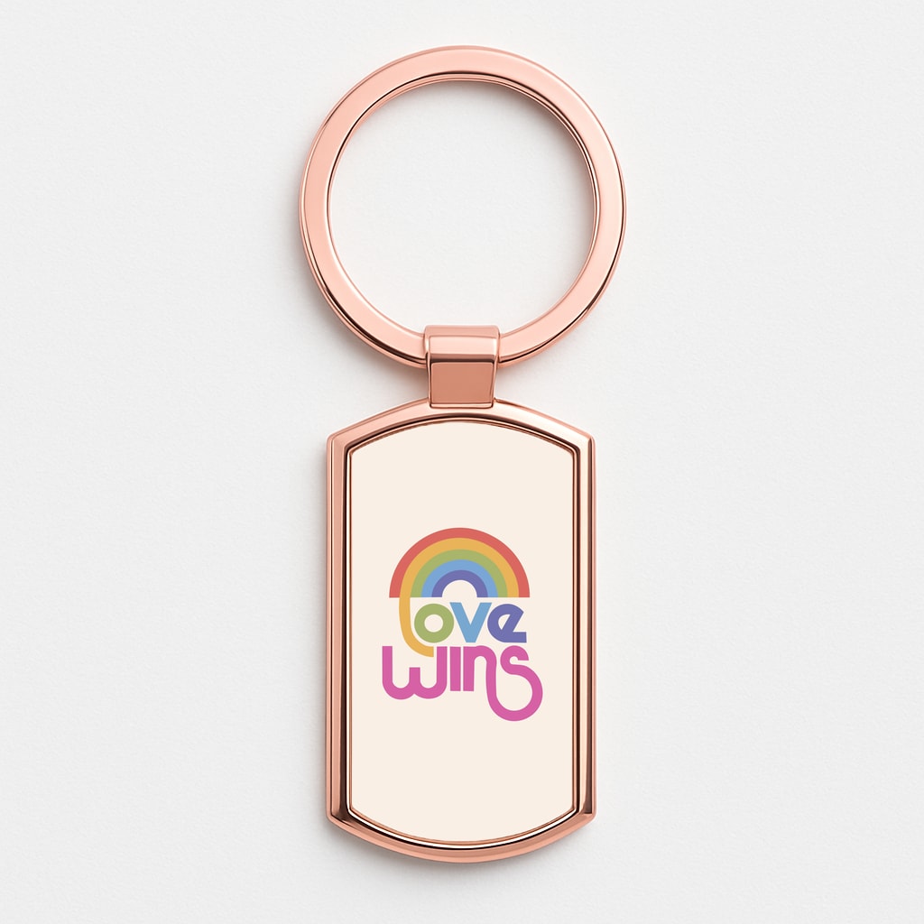 Love Wins - Pride Rose Gold Keyring