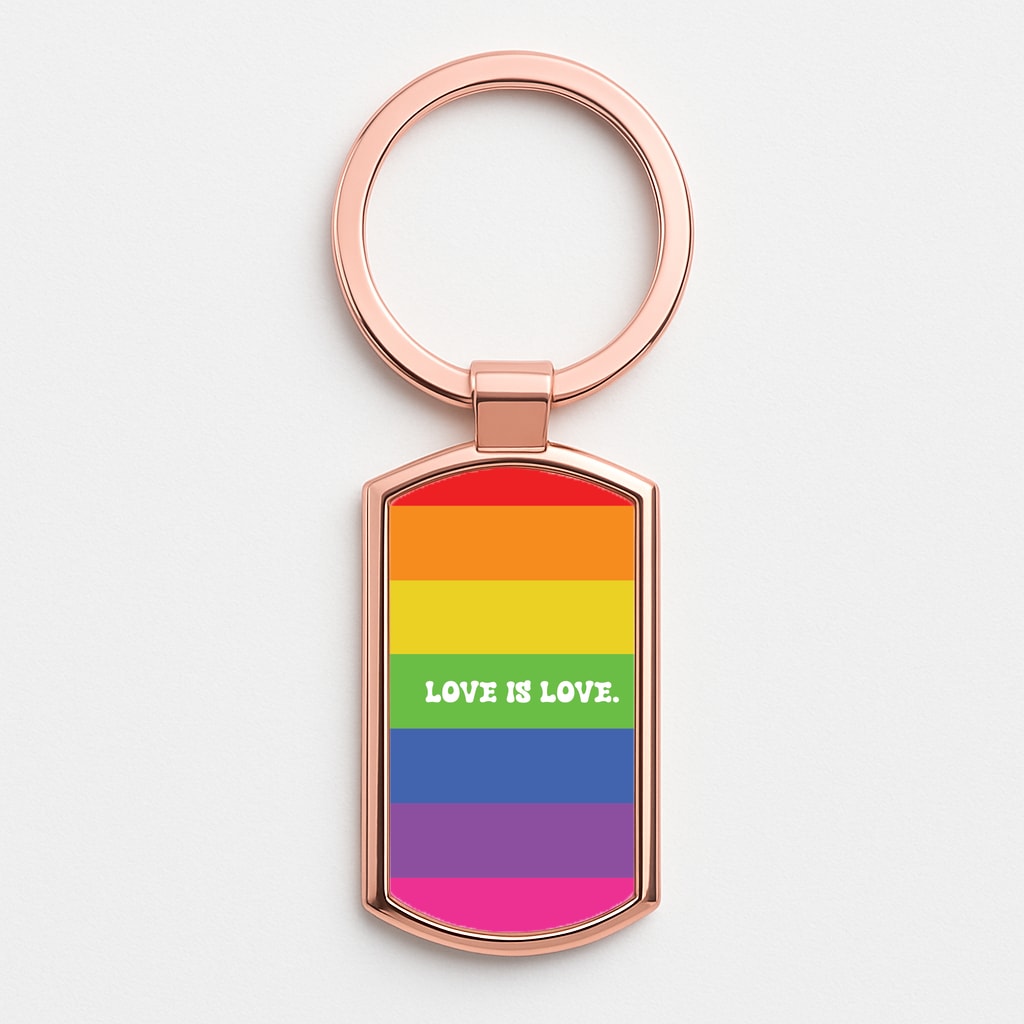 Love Is Love - Pride Rose Gold Keyring
