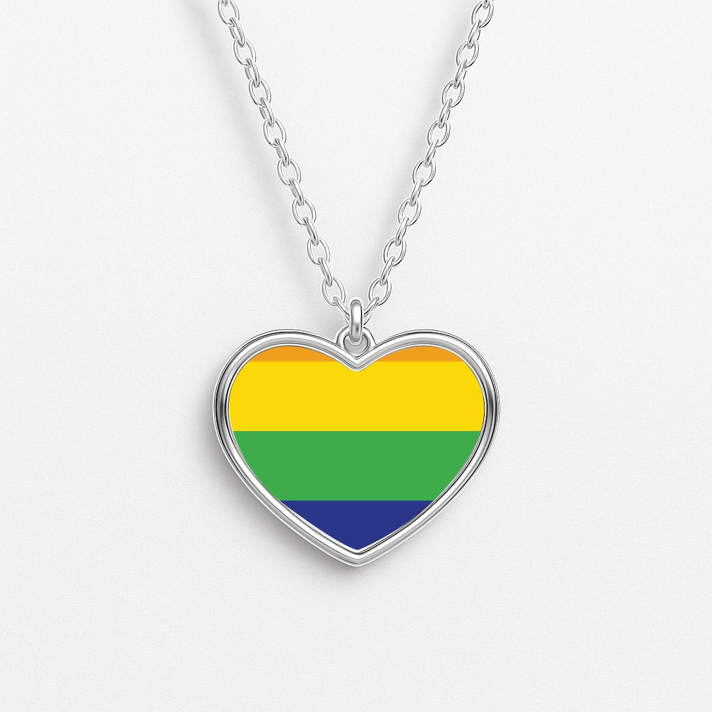 Pride Flag Heart Necklace