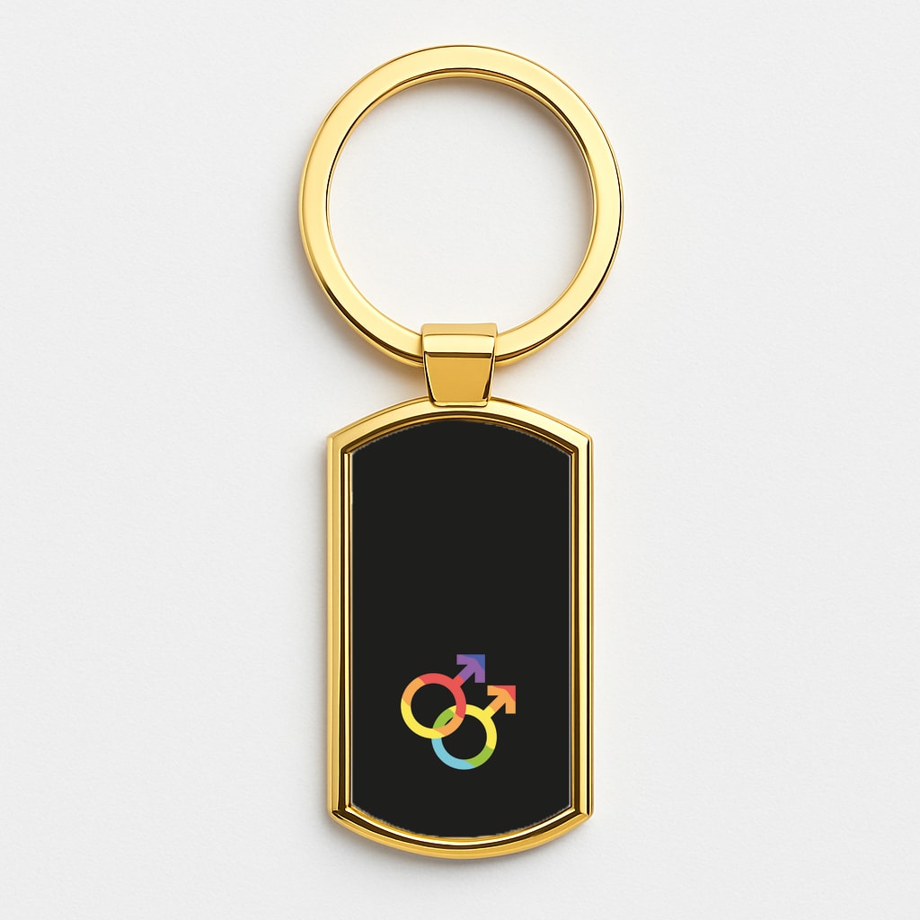 Gender Symbol Male - Pride Gold Keyring