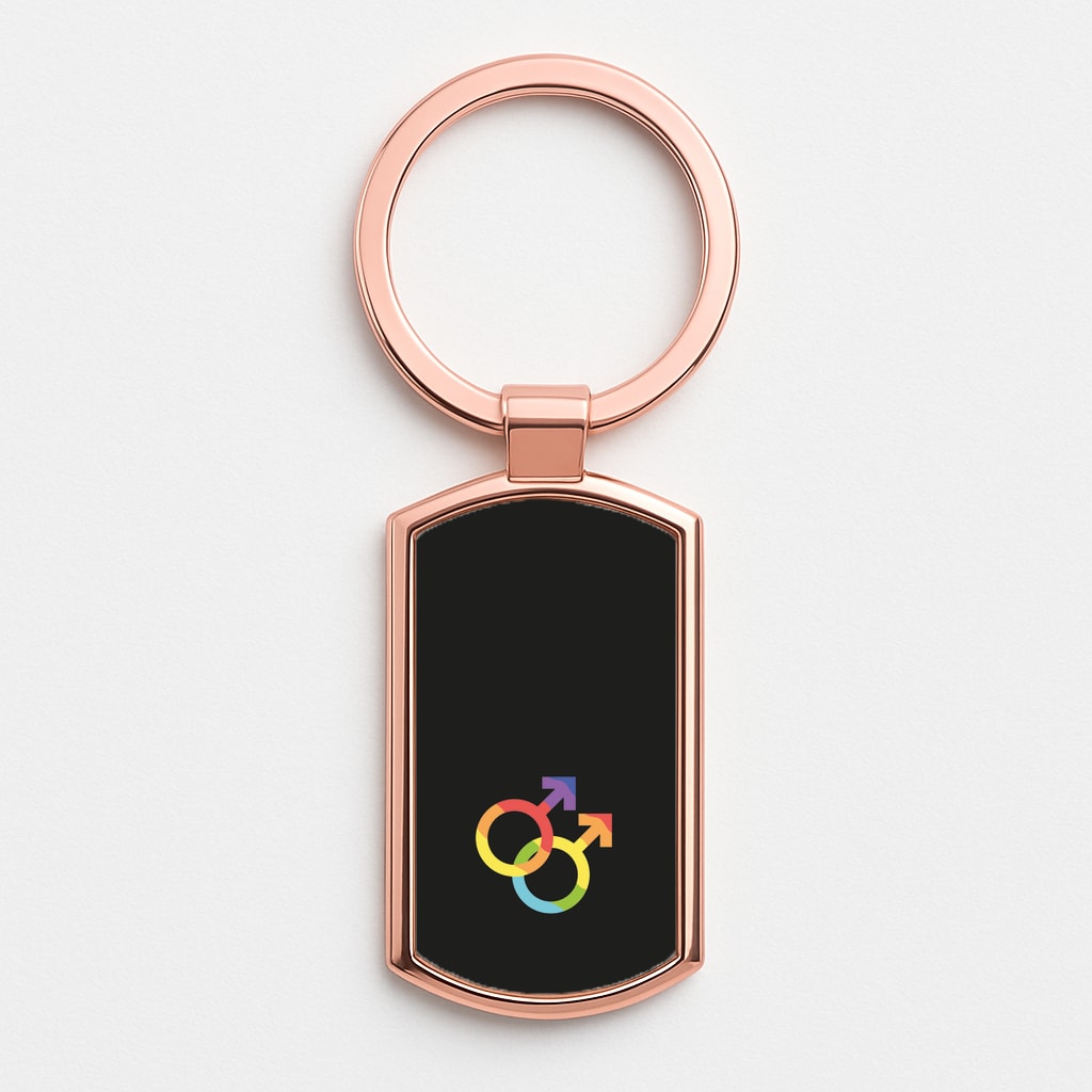 Gender Symbol Male - Pride Rose Gold Keyring