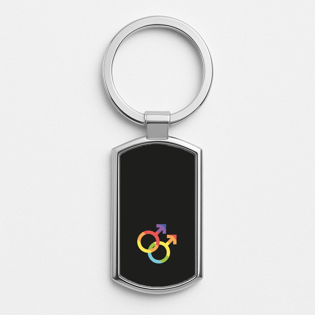 Gender Symbol Male - Pride Silver Keyring