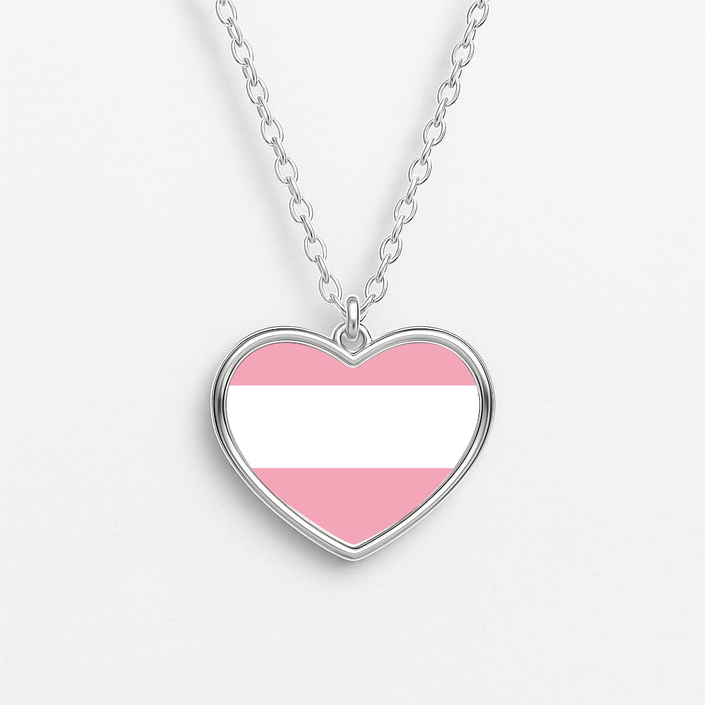 Trans Flag - Pride Heart Necklace