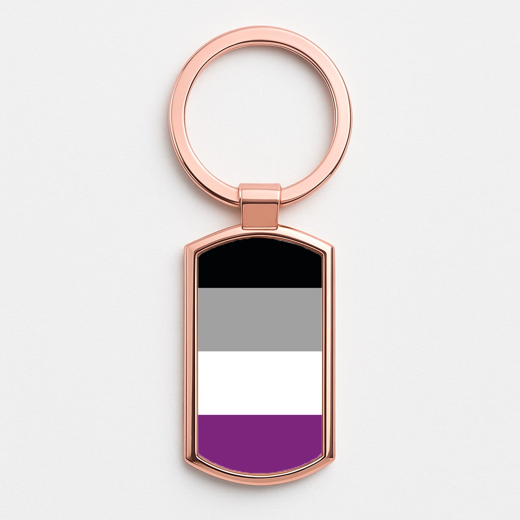 Asexual Flag - Pride Rose Gold Keyring
