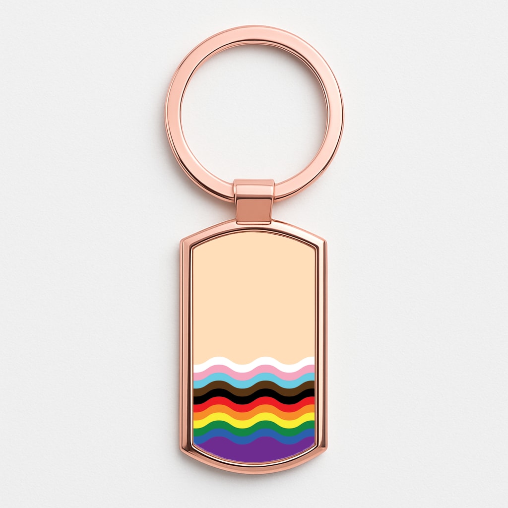 Flag Rainbow - Pride Rose Gold Keyring