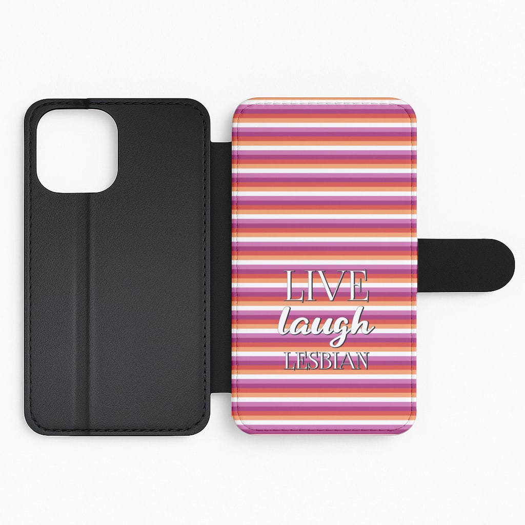 Live Laugh Lesbian - Pride Flip Phone Case