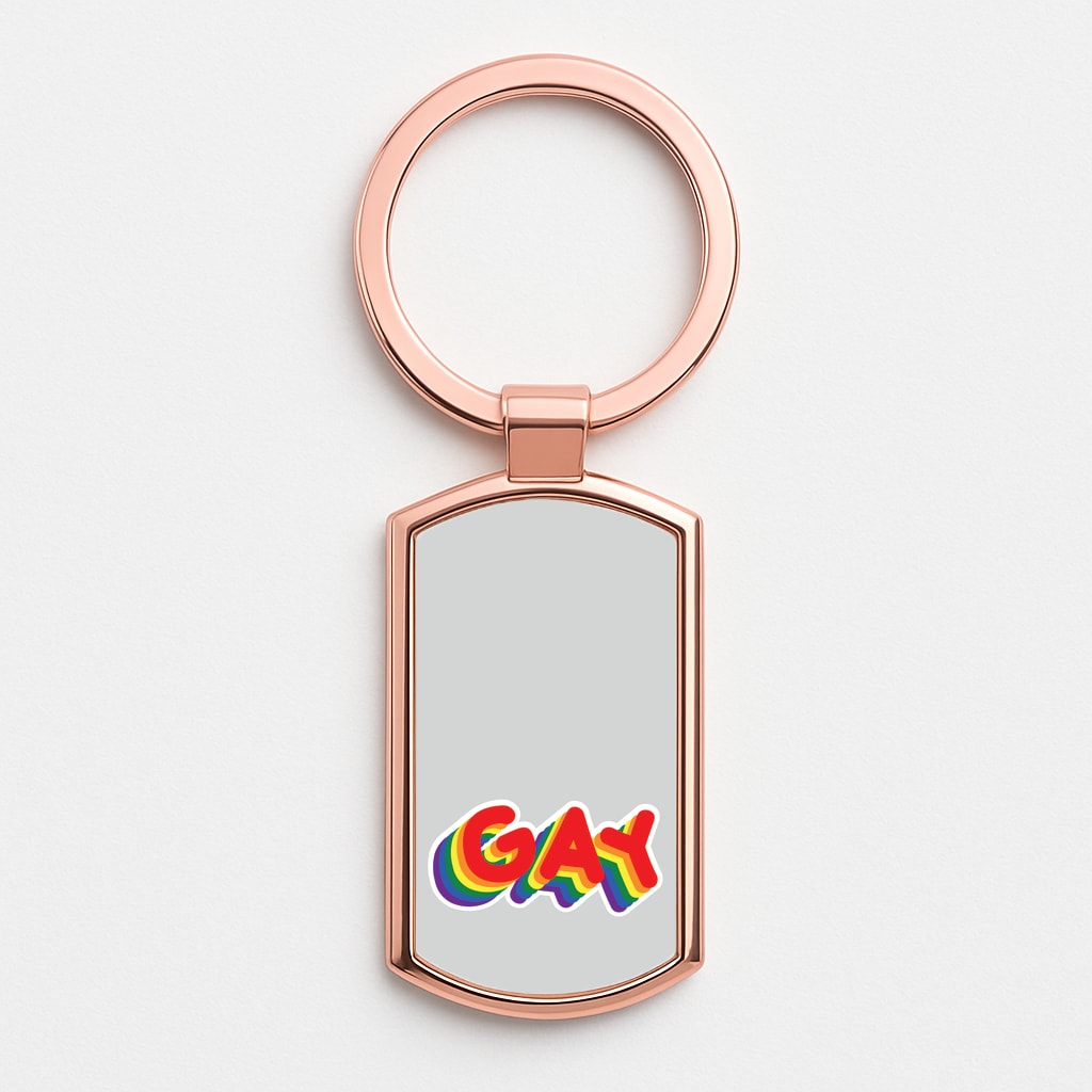 Gay Rainbow - Pride Rose Gold Keyring