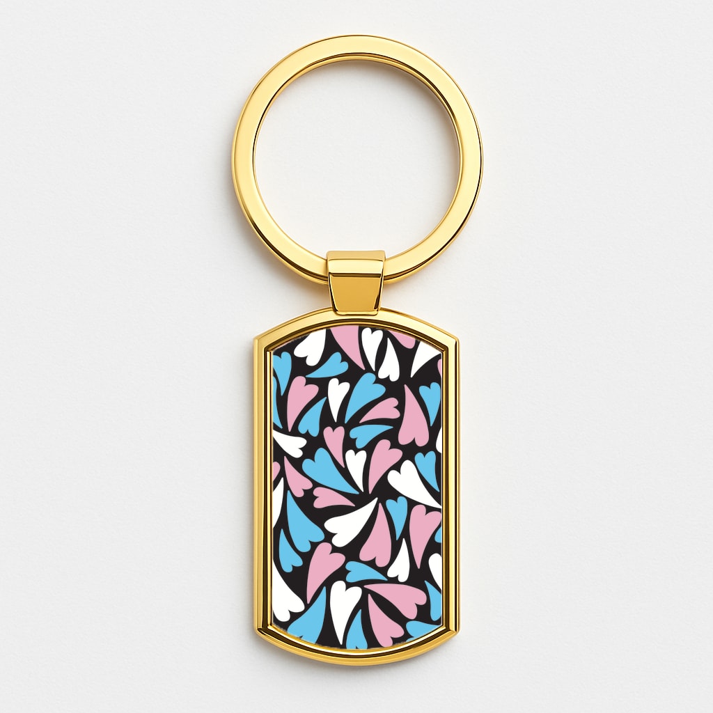 Transgender Hearts - Pride Gold Keyring