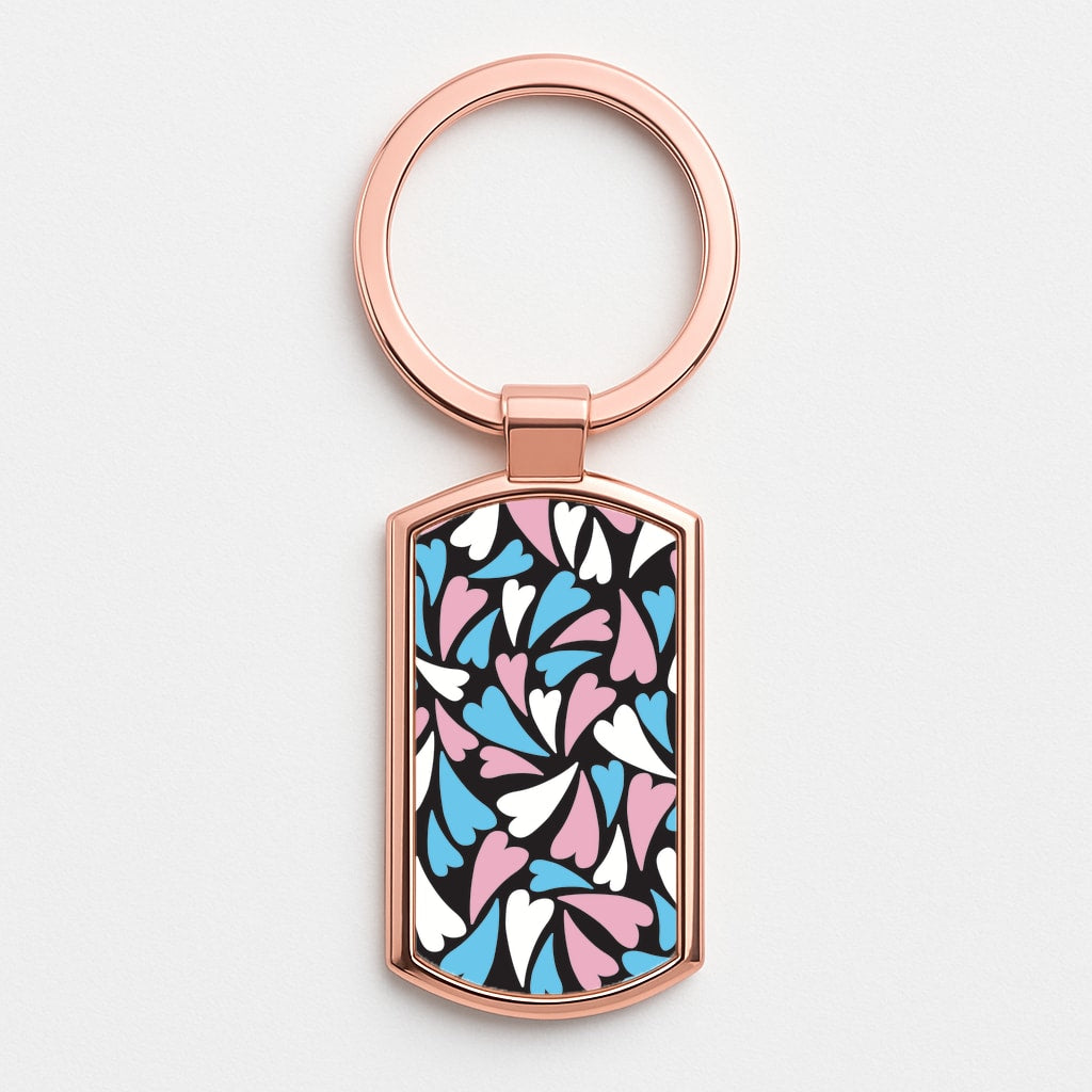 Transgender Hearts - Pride Rose Gold Keyring