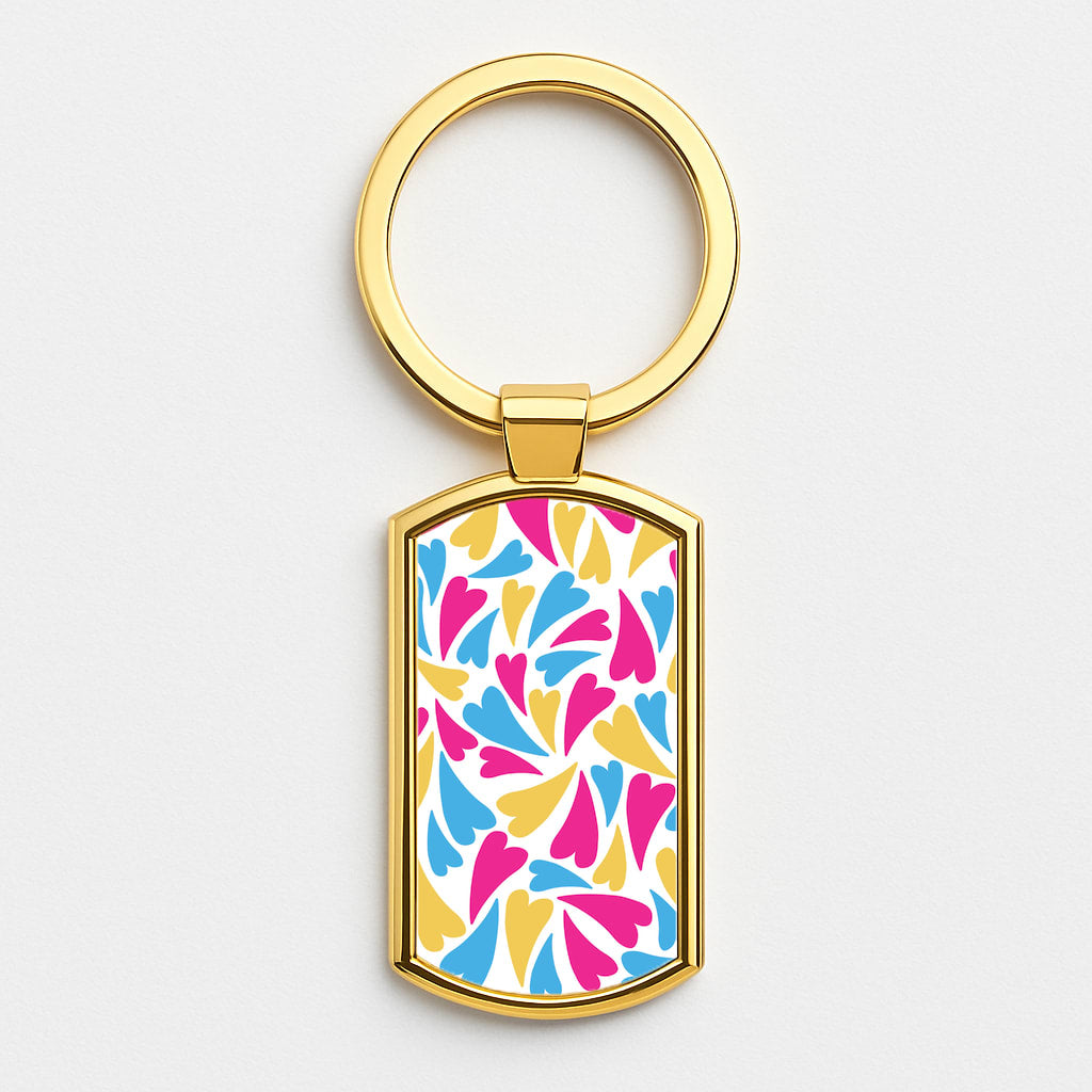Pansexual Hearts - Pride Gold Keyring