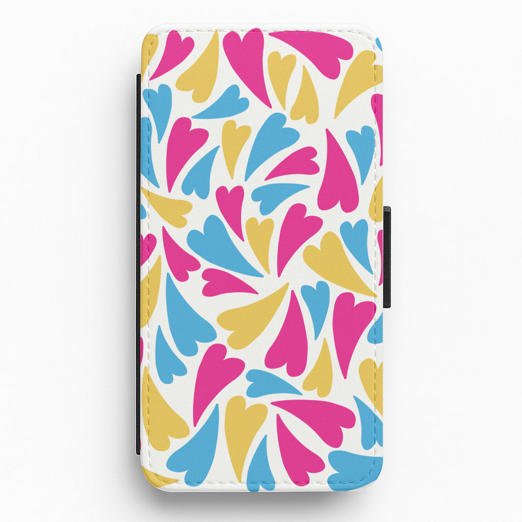 Pansexual Hearts - Pride Flip / Wallet Phone Case