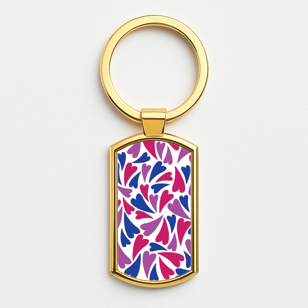 Bisexual Hearts - Pride Gold Keyring