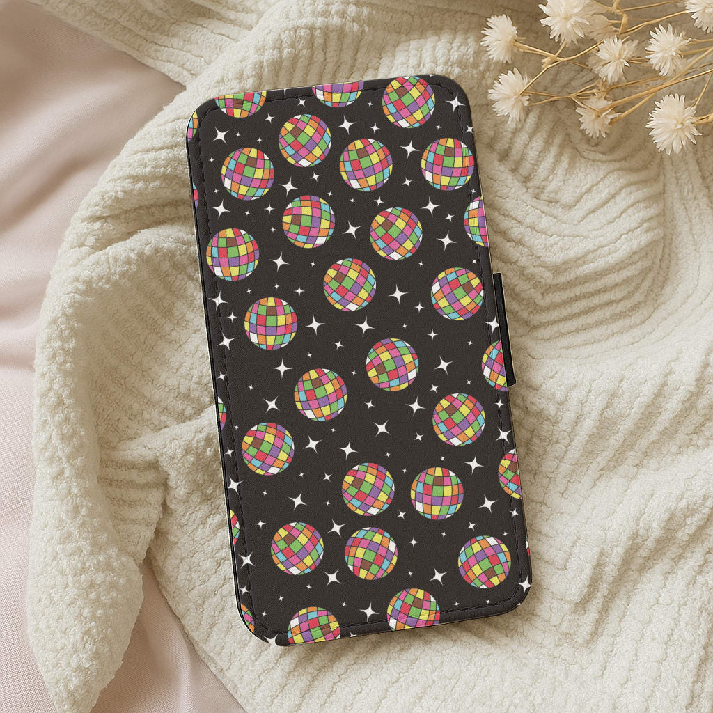 Rainbow Discoballs Wallet Phone Case