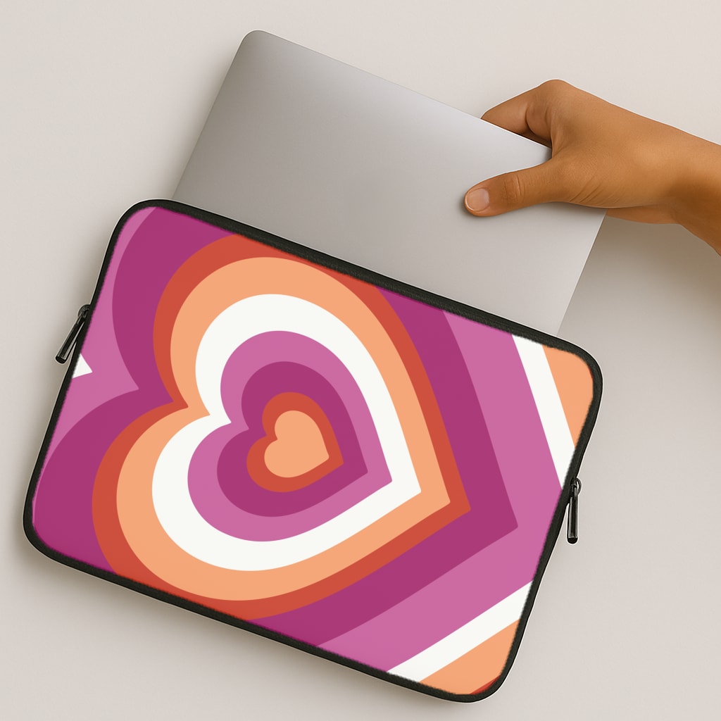 Lesbian Pride Heart MacBook Case