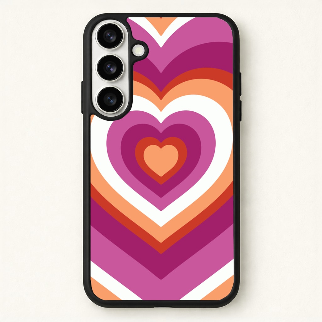Lesbian Pride Heart Phone Case for Galaxy S26 Plus