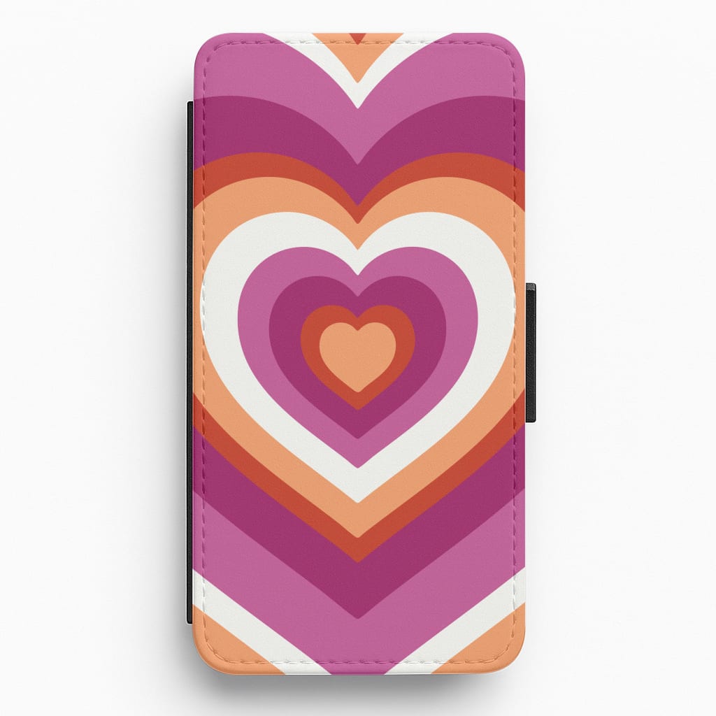Lesbian Pride Heart Flip / Wallet Phone Case