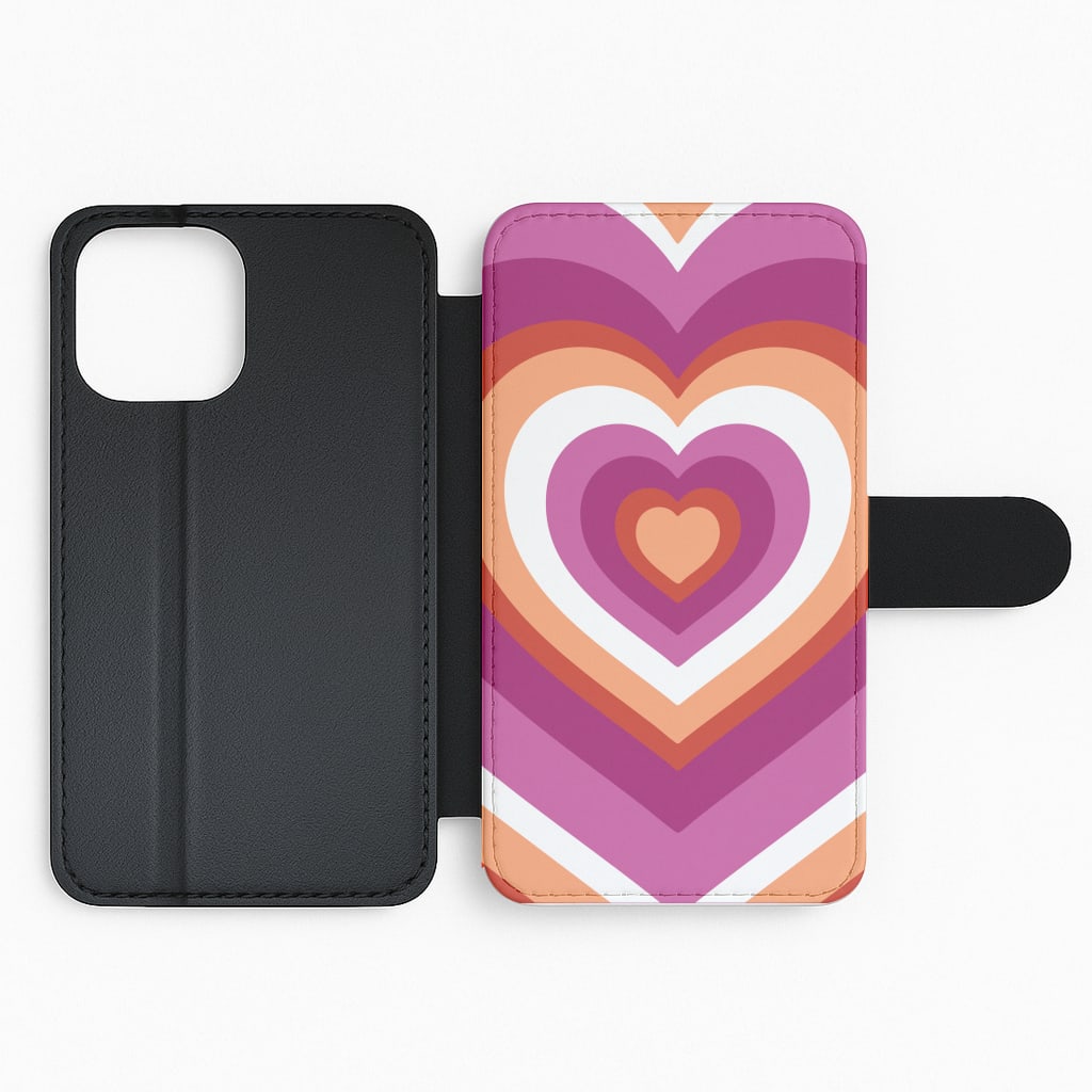 Lesbian Pride Heart Flip Phone Case