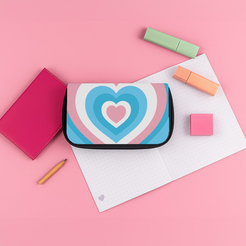 Trans Pride Heart Pencil Case