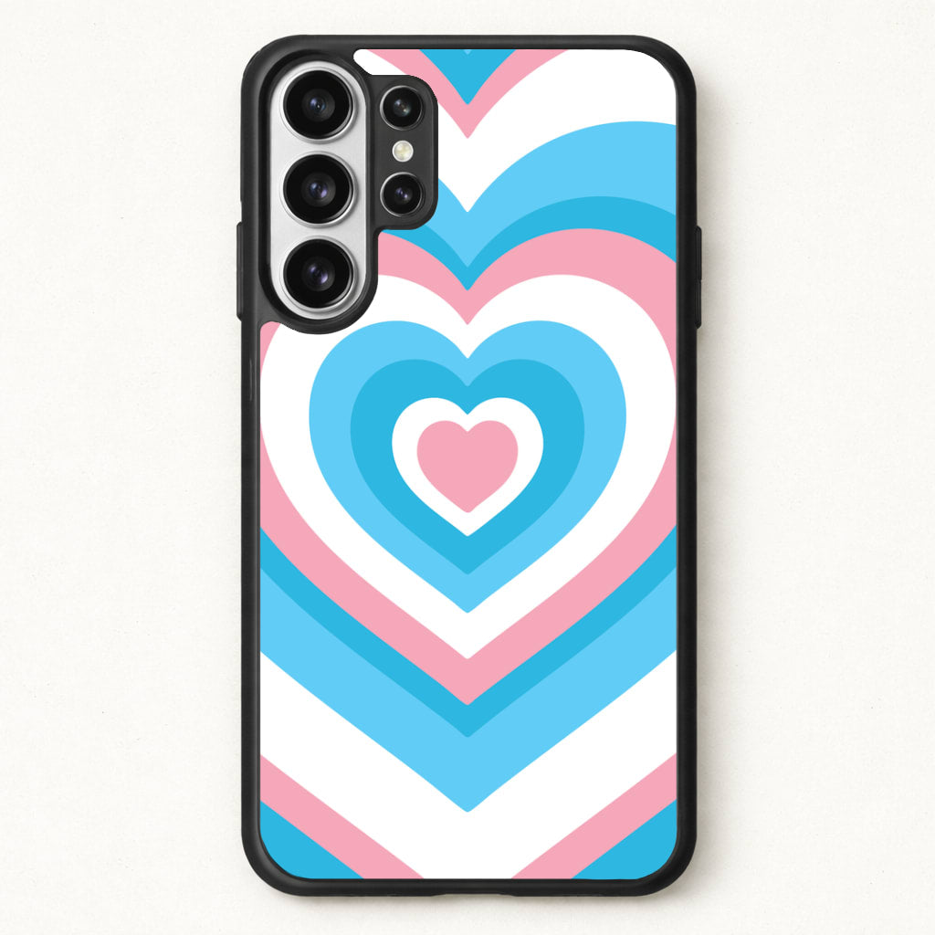 Trans Pride Heart Phone Case for Galaxy S26 Ultra