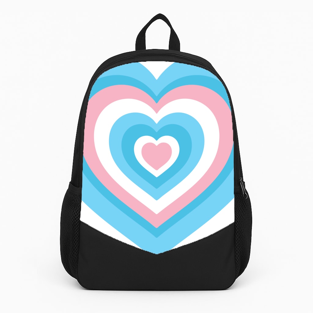 Trans Pride Heart Large Backpack