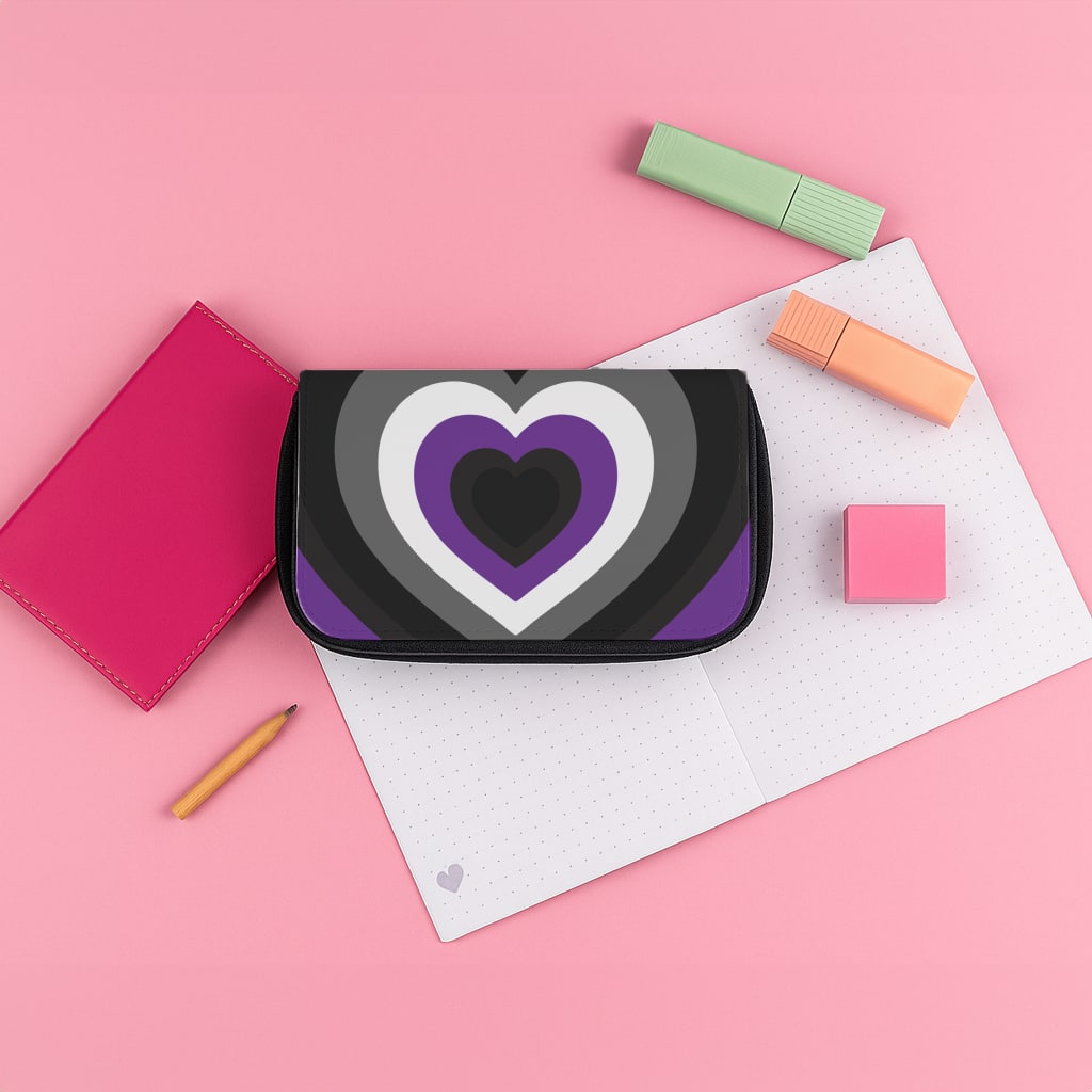 Asexual Pride Heart Pencil Case