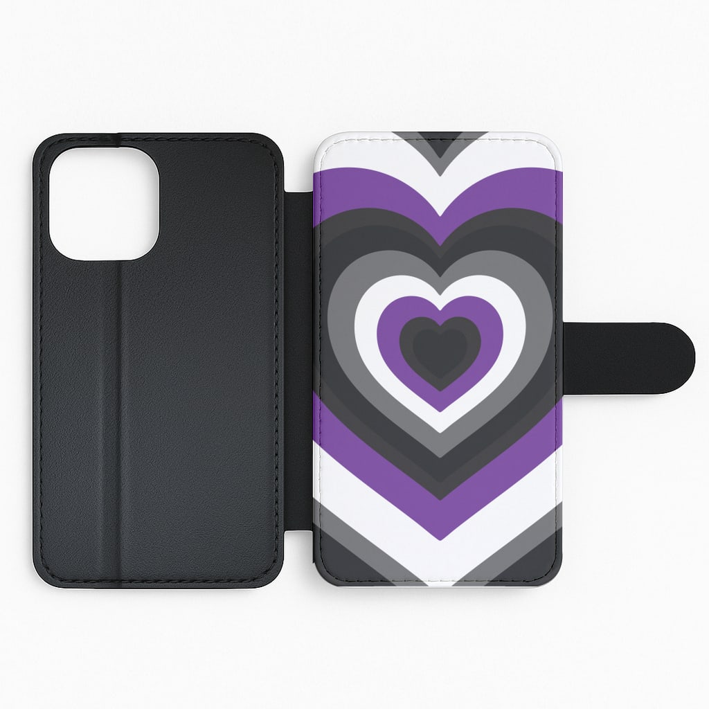 Asexual Pride Heart Flip Phone Case
