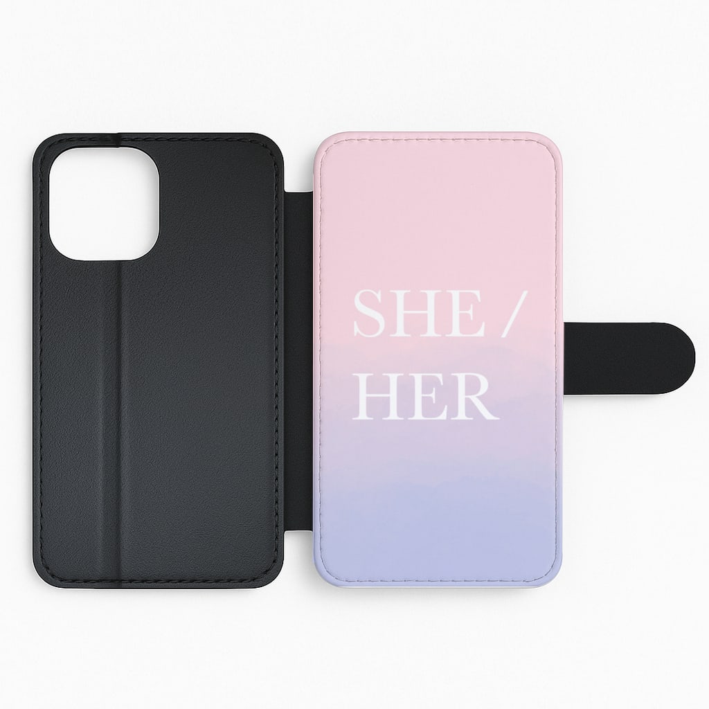 She & Her - Pronouns Flip Phone Case