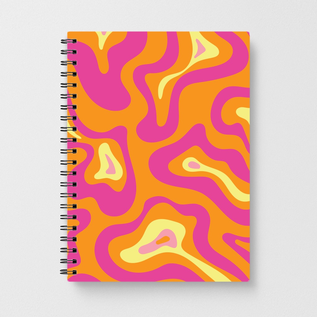 Orange And Pink Psychedelic Pattern Notebook