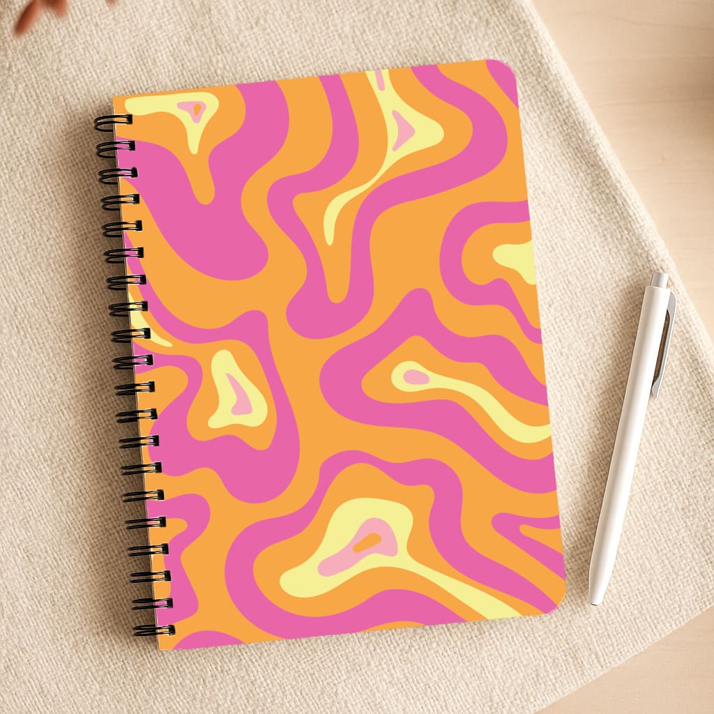 Orange And Pink Psychedelic Pattern Notepad