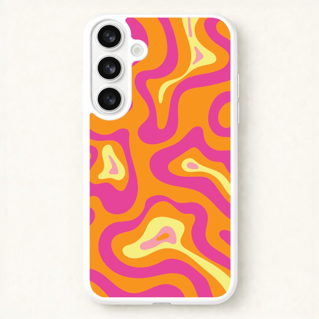 Orange And Pink Psychedelic Pattern Phone Case for Galaxy S26 Plus