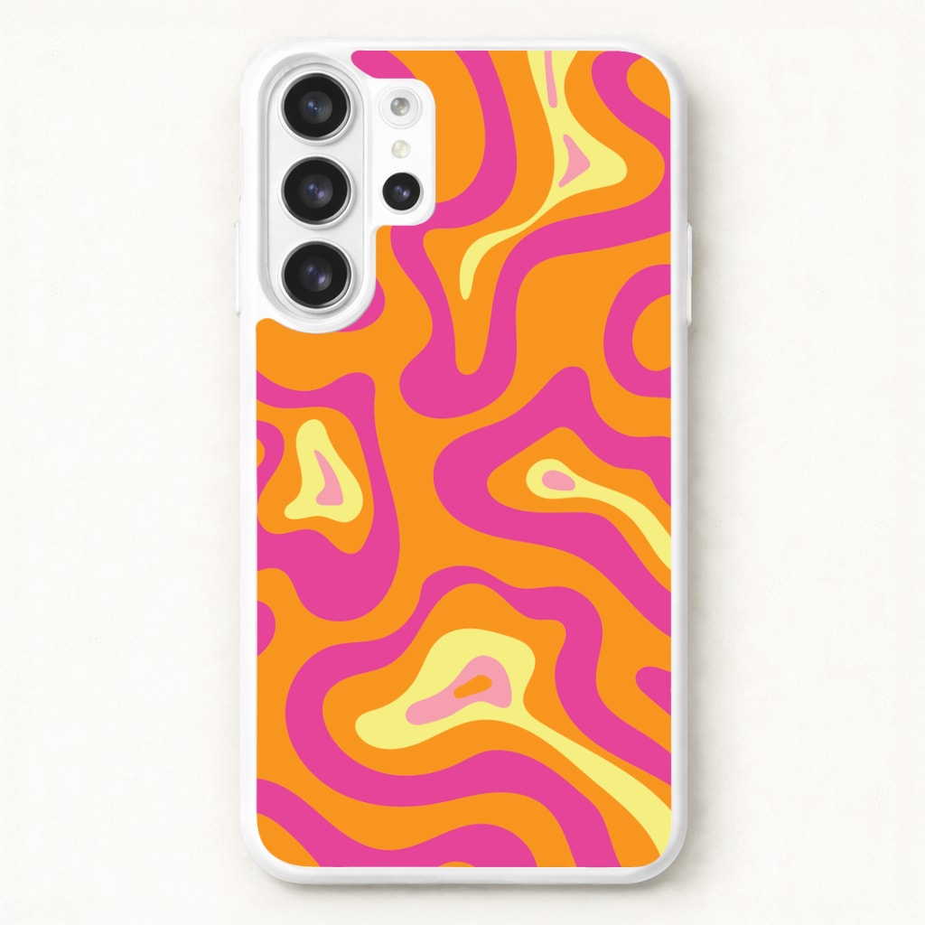 Orange And Pink Psychedelic Pattern Phone Case for Galaxy S26 Ultra