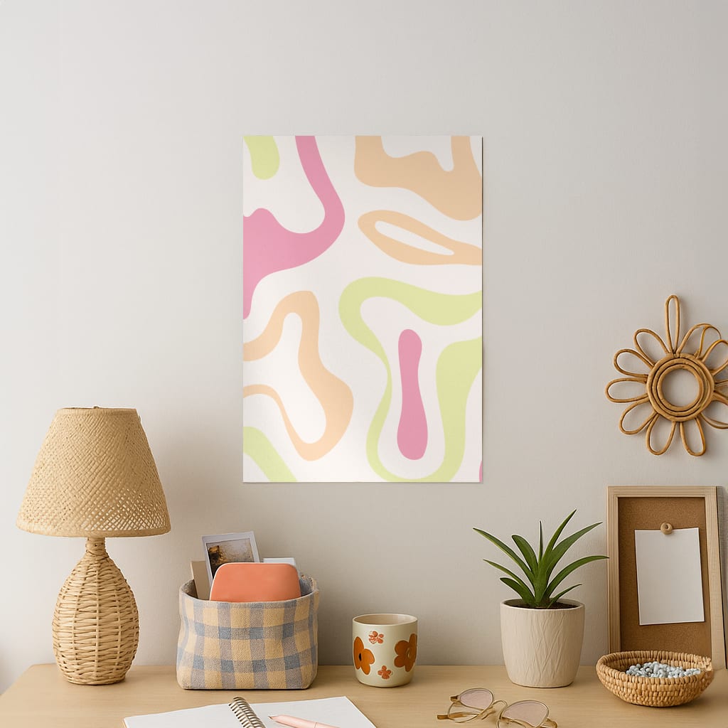 Pastel Shades Psychedelic Pattern Art Print