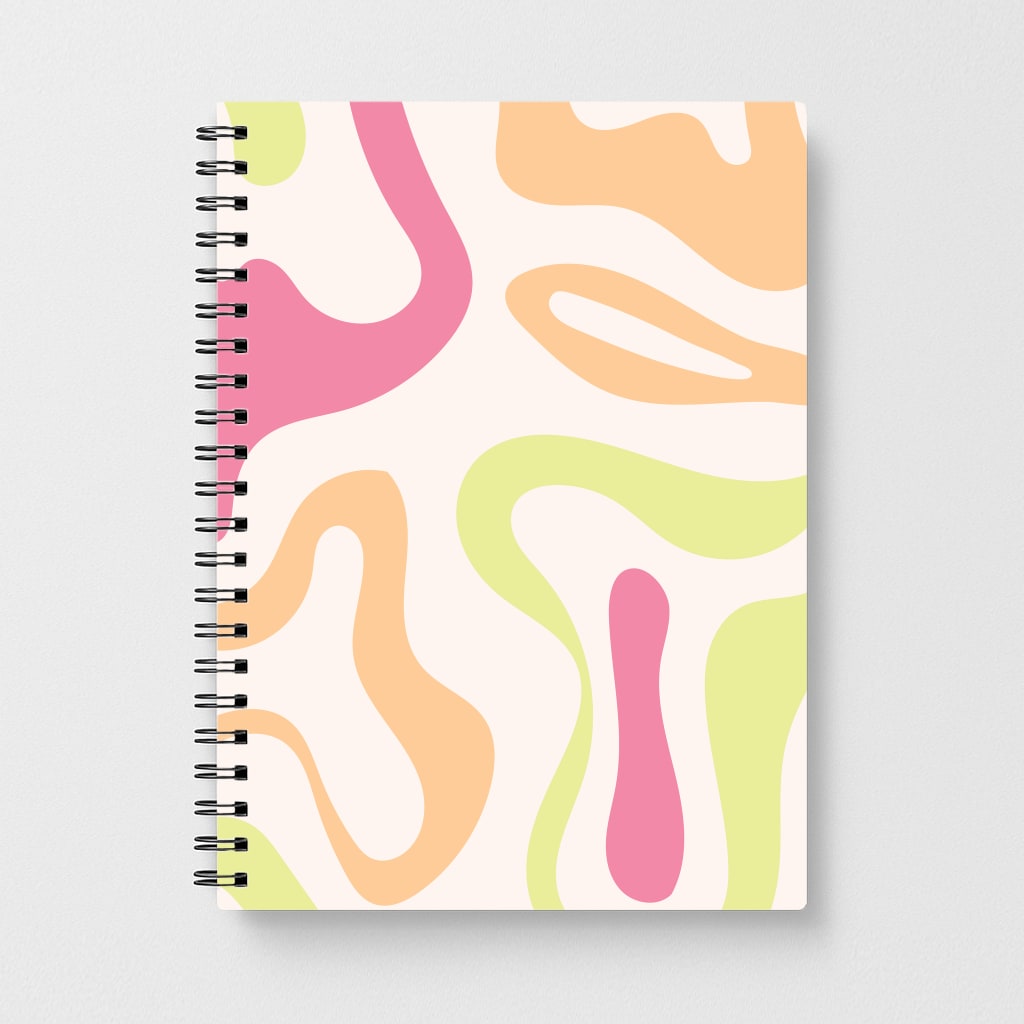 Pastel Shades Psychedelic Pattern Notebook