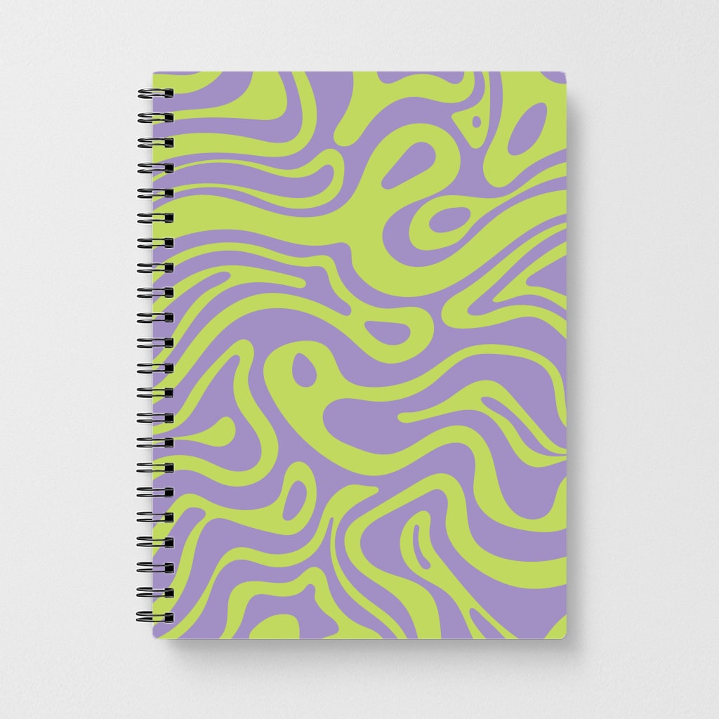 Green And Purple Waves Pattern Notebook