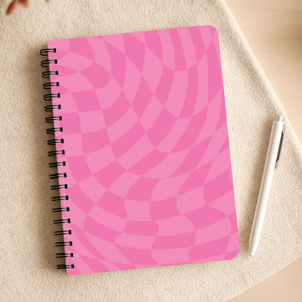 Pink Trippy Checkerboard Pattern Notepad