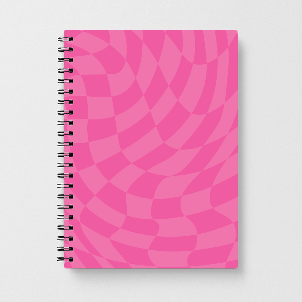 Pink Trippy Checkerboard Pattern Notebook