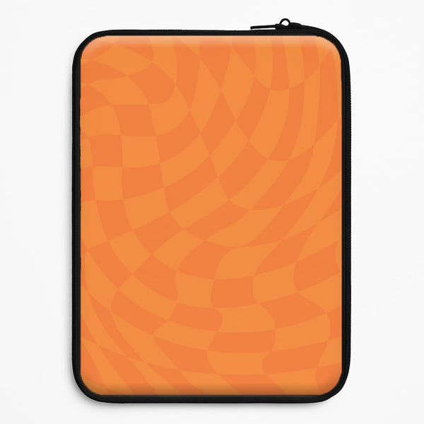 Orange Trippy Checkerboard Pattern Universal Laptop Sleeve