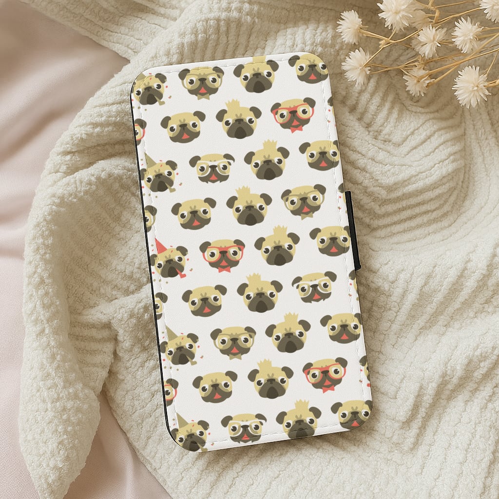 Pug Life - Pug Pattern Wallet Phone Case