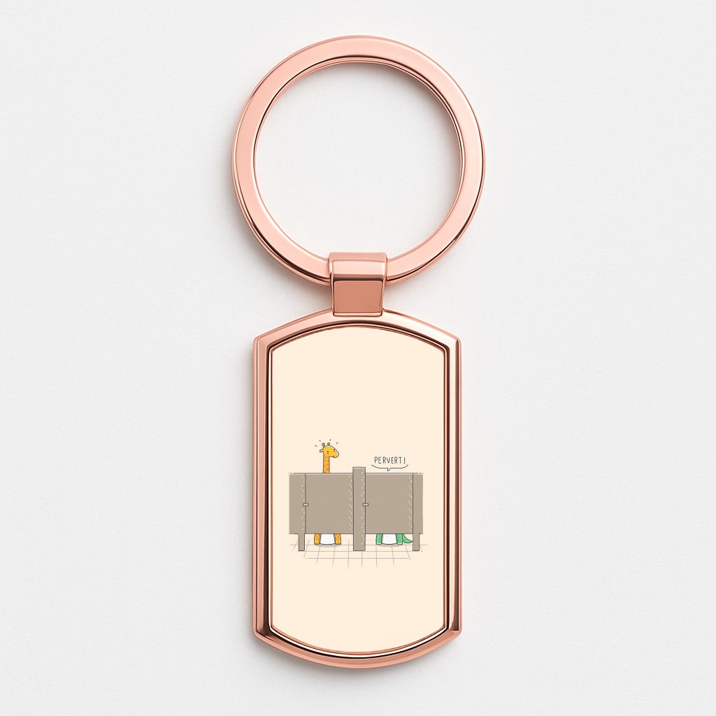 Pervert - Funny Pun Rose Gold Keyring