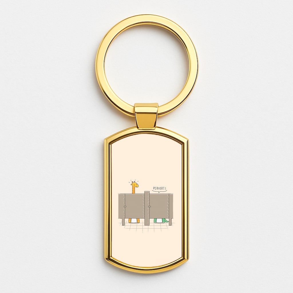 Pervert - Funny Pun Gold Keyring