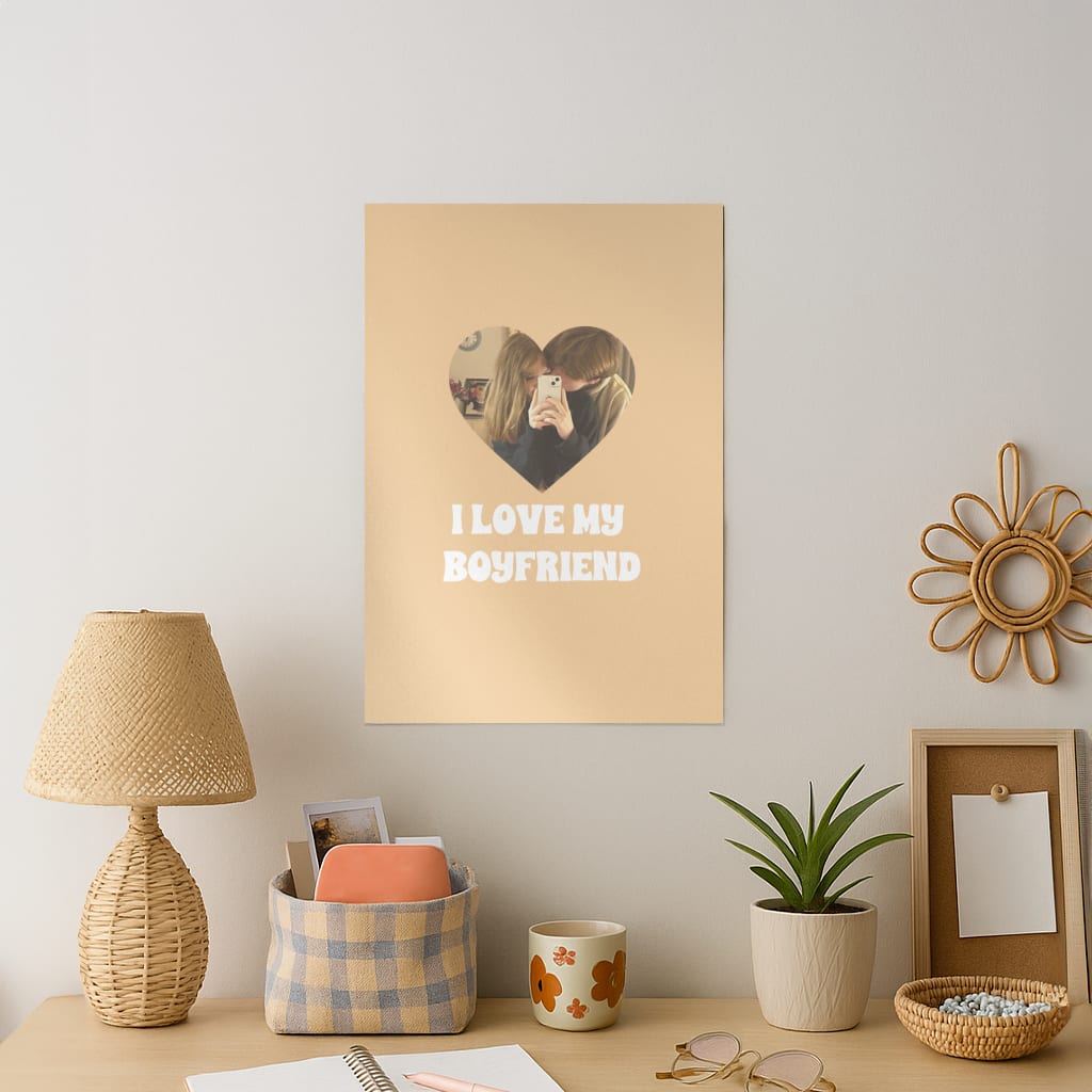 I Love My Boyfriend - Personalised Couples Art Print