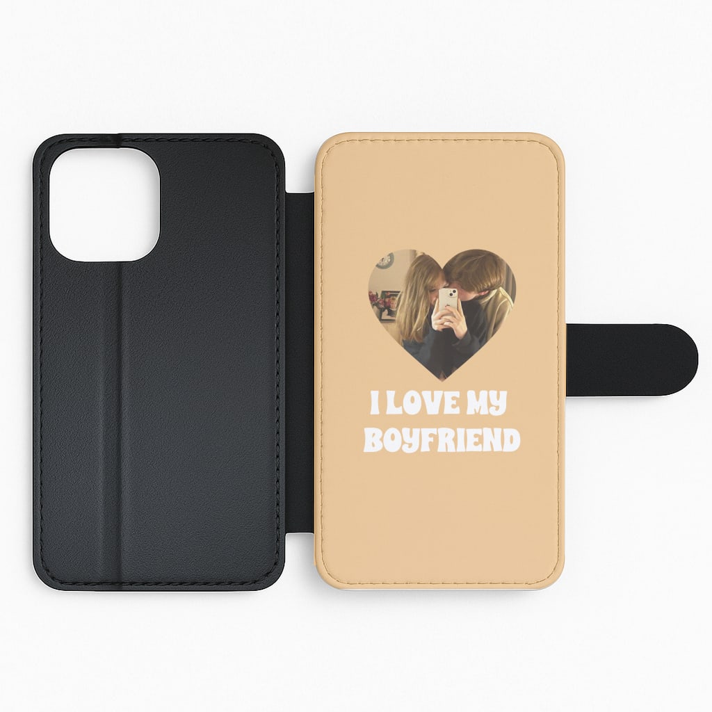 I Love My Boyfriend - Personalised Couples Flip Phone Case