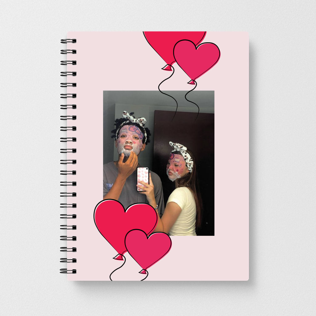 Heart Balloons - Personalised Couples Notebook