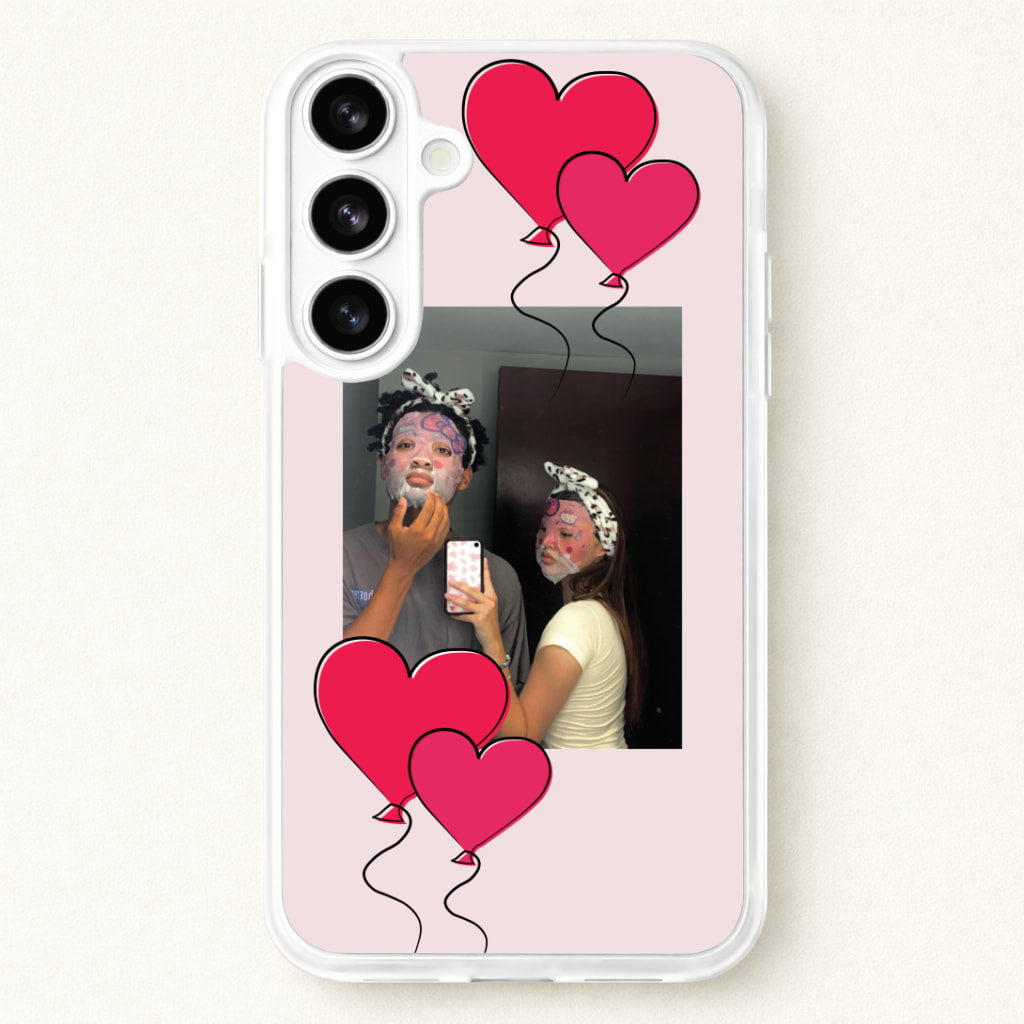 Heart Balloons - Personalised Couples Phone Case for Galaxy S26