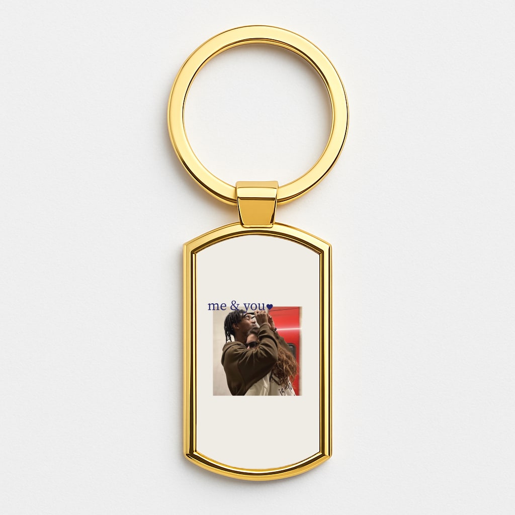 Me And You - Personalised Couples Gold Keyring