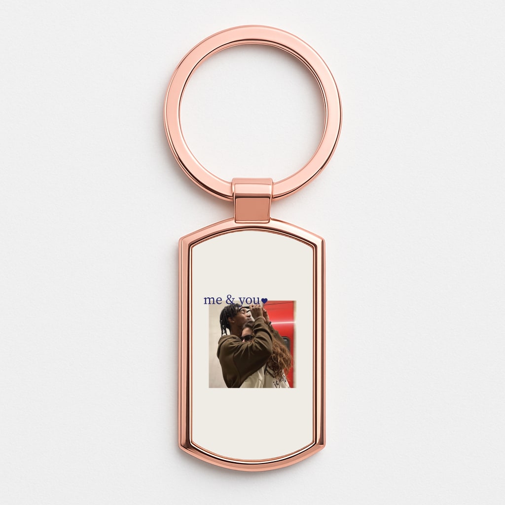 Me And You - Personalised Couples Rose Gold Keyring