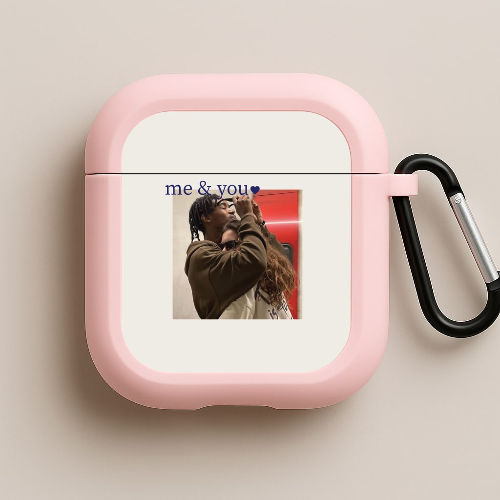 Me And You - Personalised Couples Pink AirPods Case